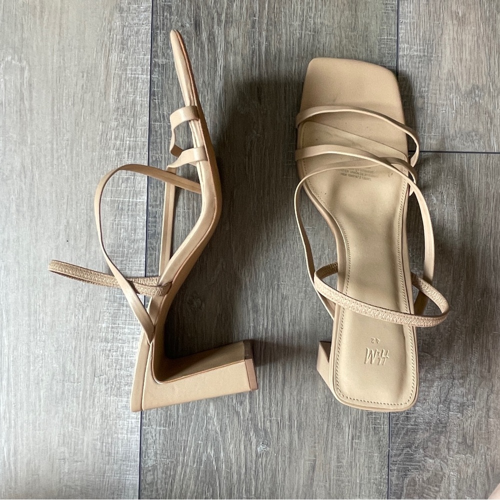 Nude Strappy Sandal Heels